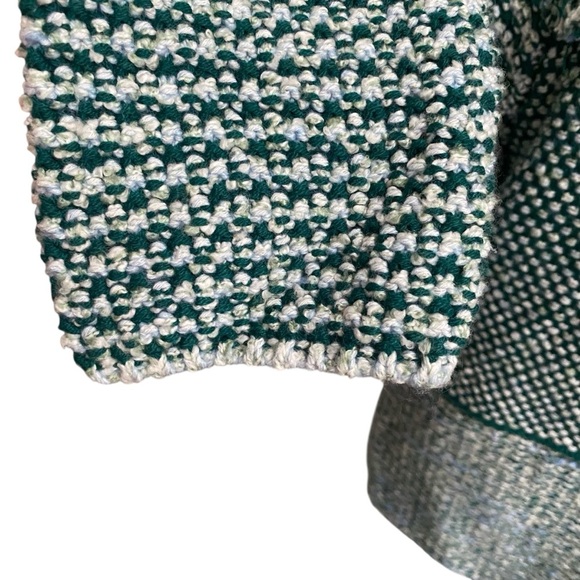 Chico’s Pacific Teal Structured Tweed Fringe Cardigan Jacket NWT Size 1 - Picture 7 of 16